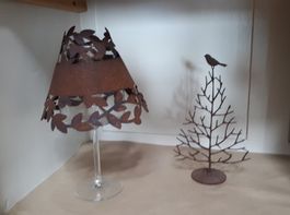 Rost Deko: Windlicht+ Baum