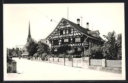 Amriswil, Strassenpartie mit Fachwerkhau