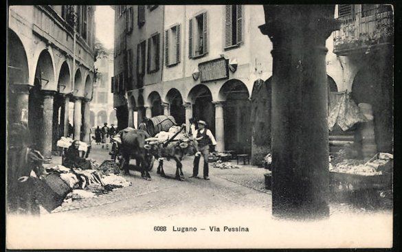 Cartoline postali: AK Lugano, Via Pessina – Usato da Berlin venduto da bartko-reher