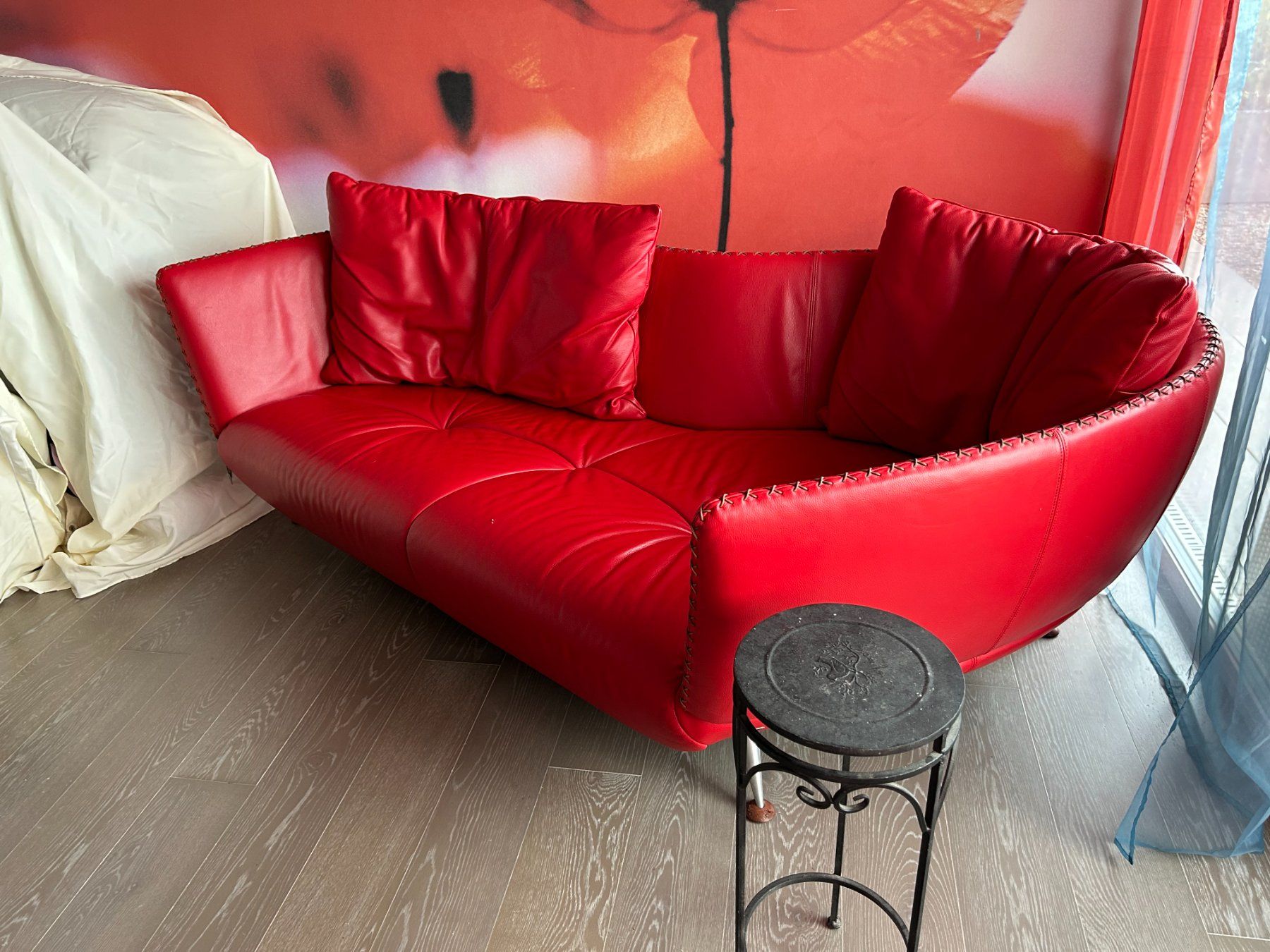 De Sede Sofas: Sofa De Sede DS102 Shell rot Leder Mathias Hoffmann – D'occasion à Dottikon par beni1204 1