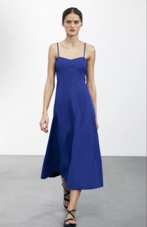 Königsblaues Sommerkleid aus Baumwolle, Größe M (654)