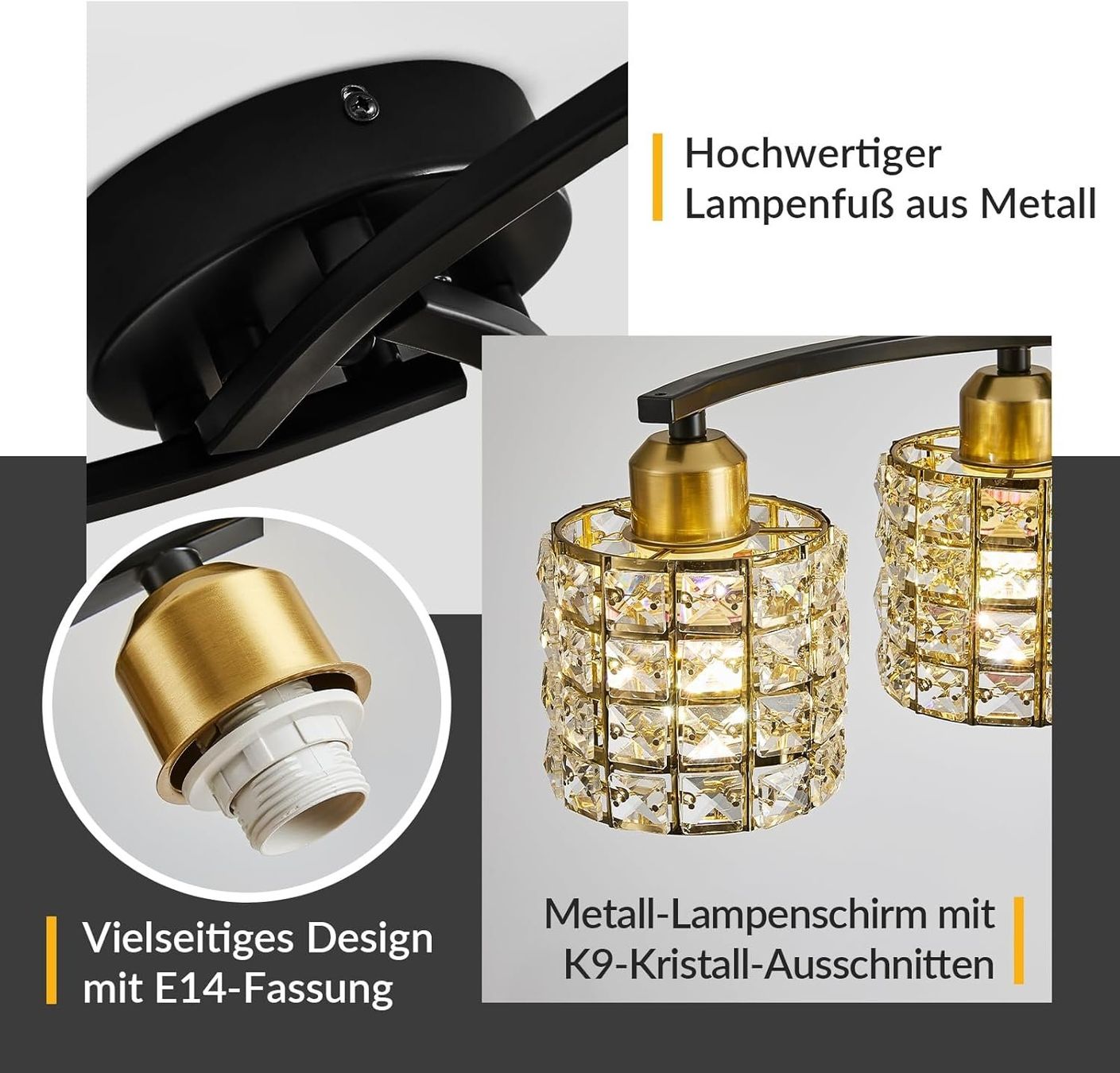 Kronleuchter & Deckenlampen: Vintage Deckenlampe Kristall Deckenleuchte Kronleuchter – Neu und originalverpackt aus Wittenbach von VELARO 2