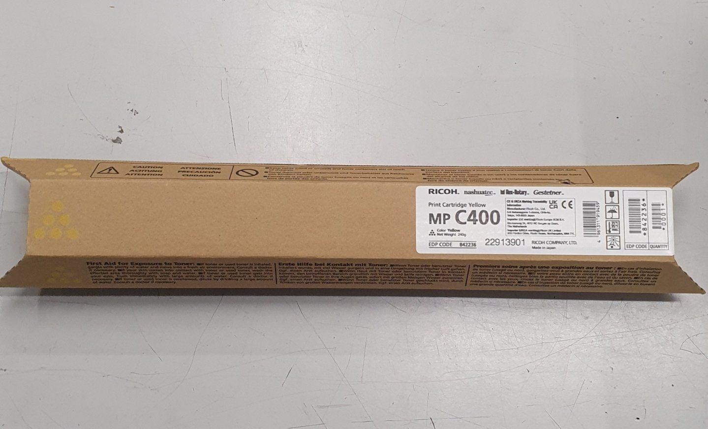 Ricoh Cartucce per stampanti & toner: MPC 400 Toner Yellow – Nuovo e nell'imballaggio originale da Samstagern venduto da Maximus14