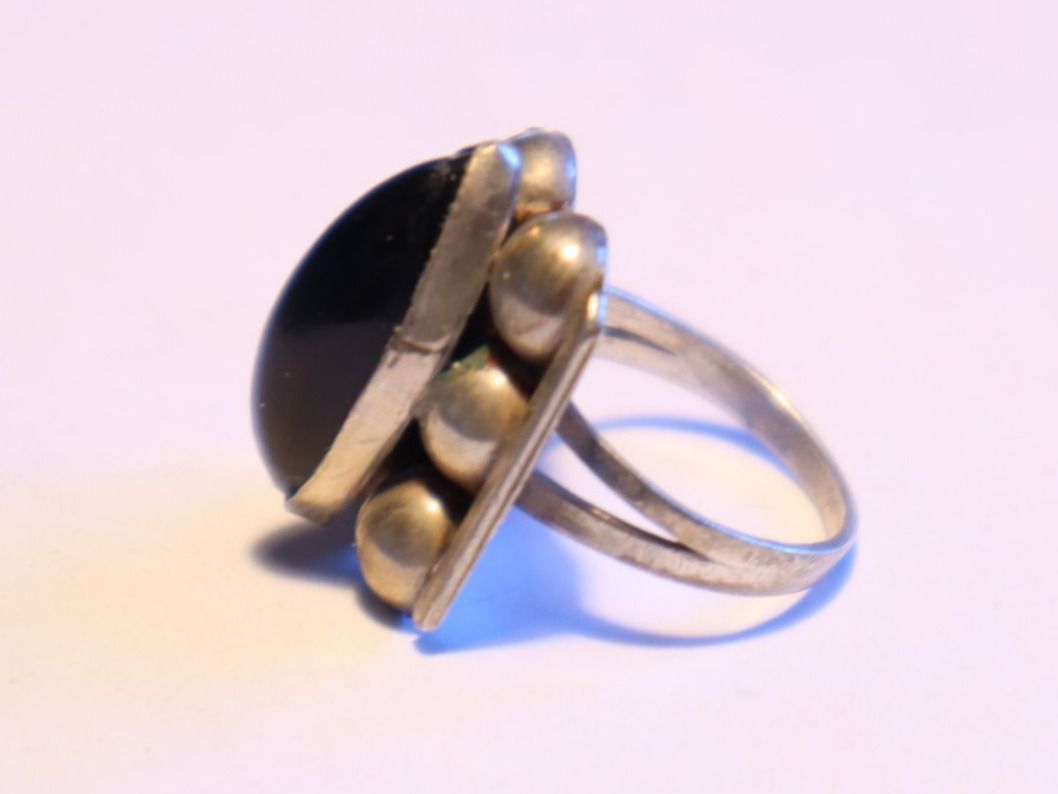 Ringe: Mexico Silber Damen Ring mit Onyx Edelstein Gr 47 – Gebraucht aus Baden von TellsKuchenhaus 2