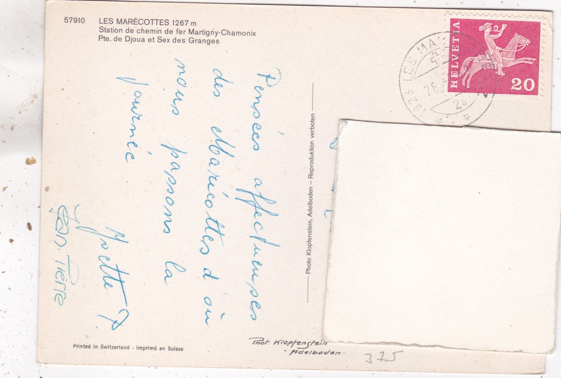Cartoline postali: Les Marécottes Bahn 1968 – Usato da Herisau venduto da Lisegrat2008 1