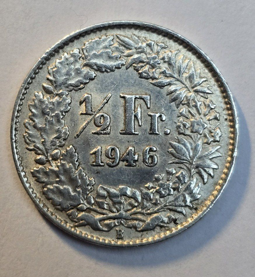 Alle Münzen: 50 Rp. 1946 Silbermünze – Gebraucht aus Hornussen von Corvette-