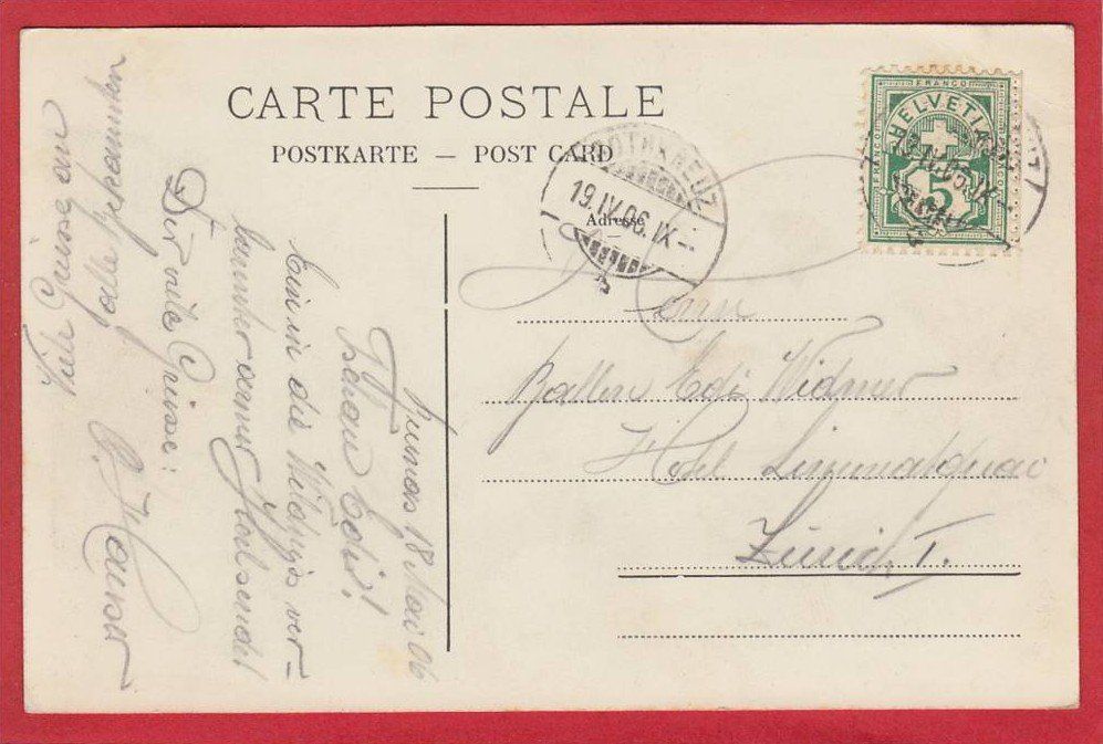 Cartoline postali: RISCH AM ZUGERSEE 1906 – Usato da Grüningen venduto da Kartenlaube 1
