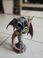 Drachen Kelch mit Totenkopf Dekofigur