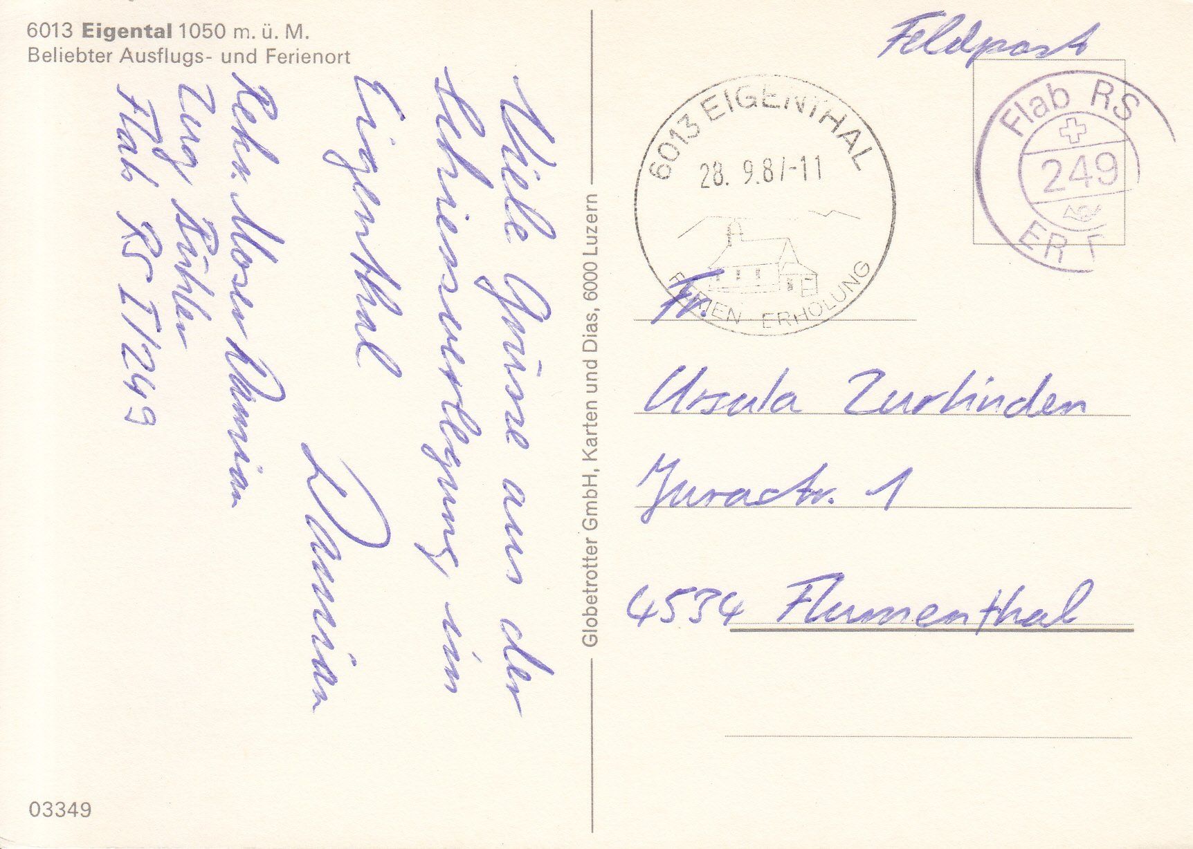 Cartoline postali: Eigental 1987 – Usato da Bürglen TG venduto da StampGraf 1