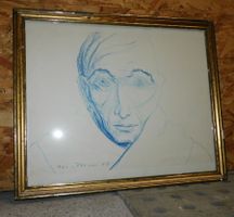 Kunst Zeichnung original v Max von Moos 1963   73 x 61 cm