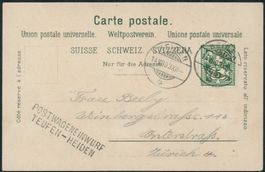 AR Teufen · Heiden - Stabstempel - Postwageneinwurf - Karte