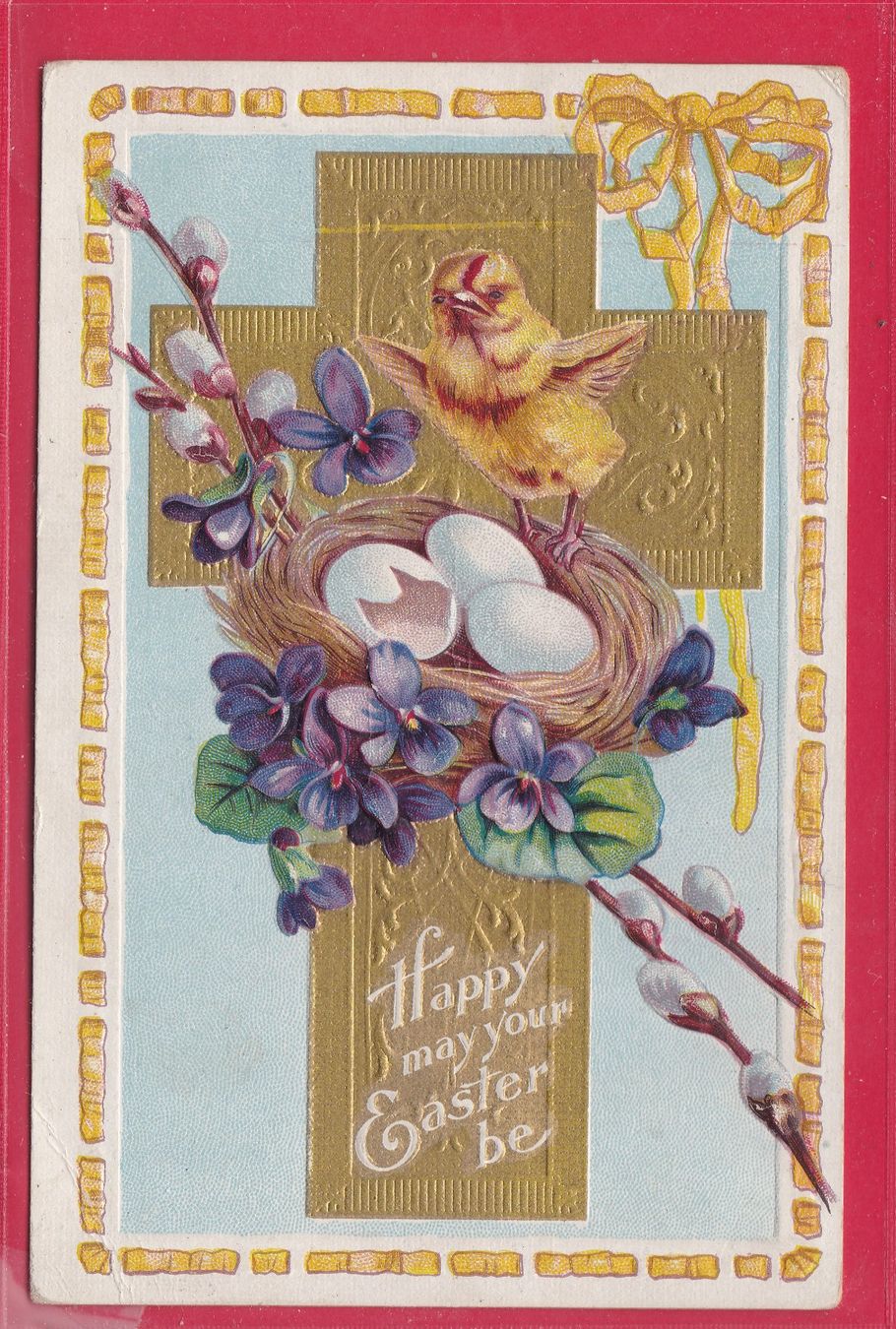 Cartoline postali: PRÄGEKARTE, HAPPY MAY YOUR EASTER BE – Usato da Oberrieden venduto da Gebirgsstelze