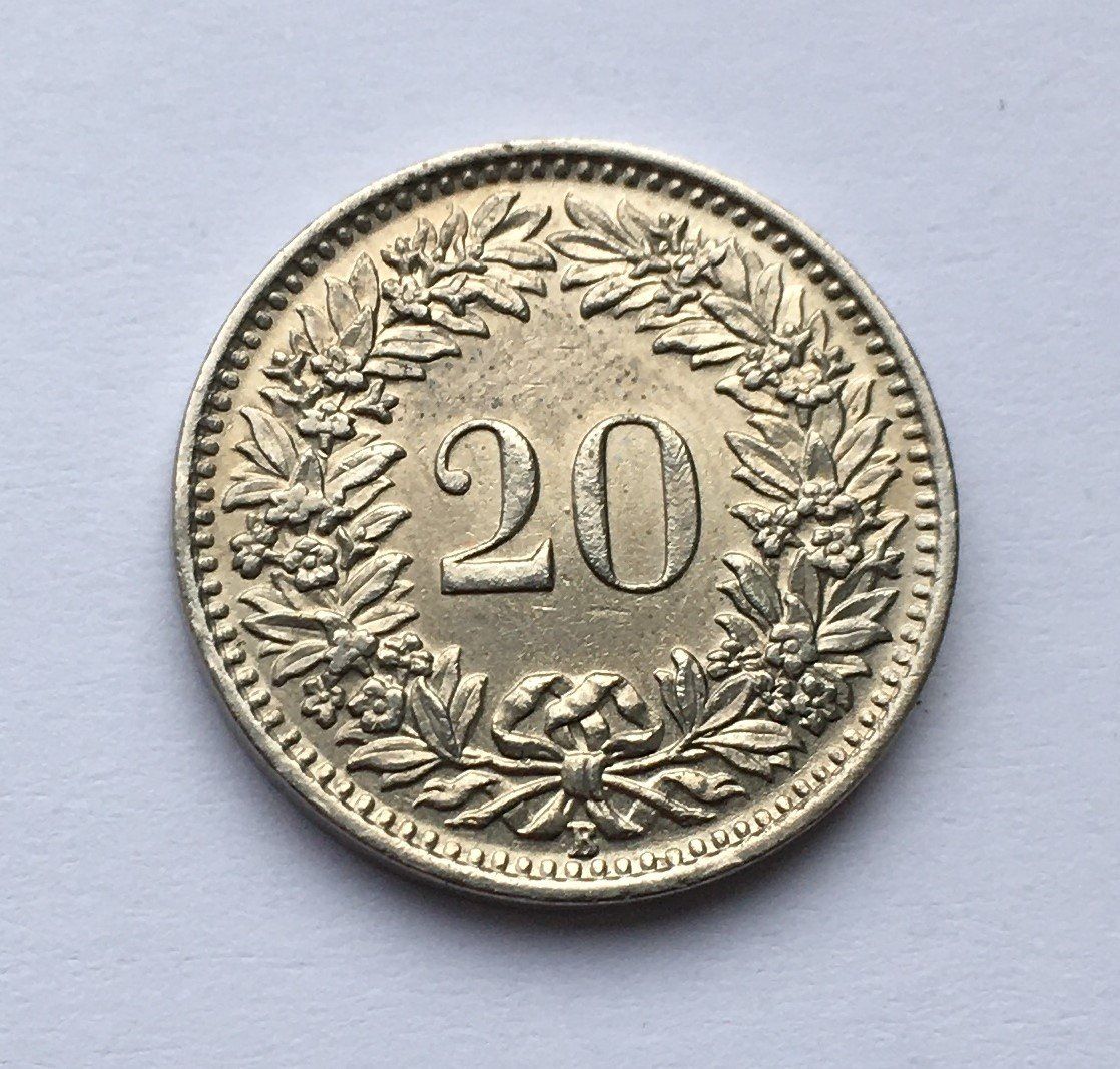 Tutti le monete: 1952 20 Rappen -unz – Usato da Kirchberg SG venduto da Zenhad69 1