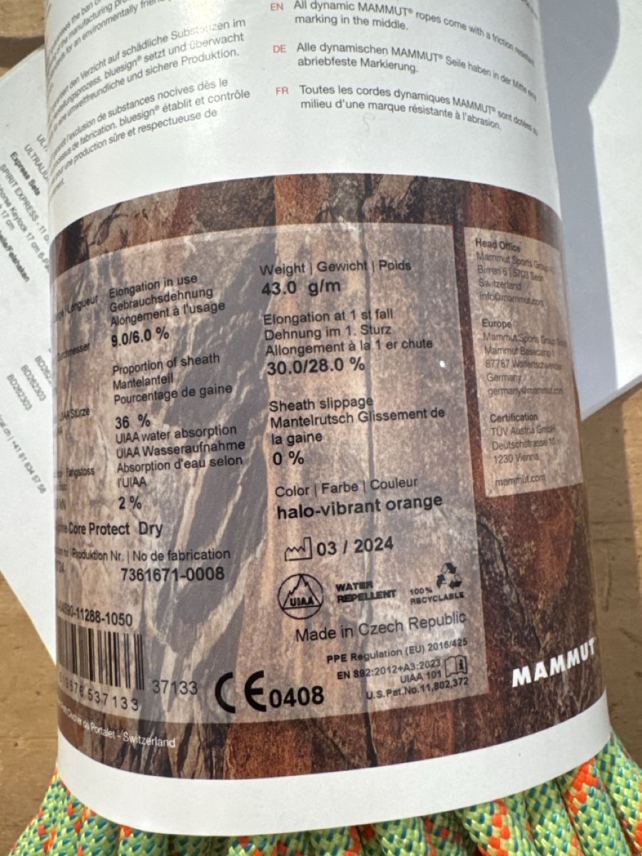 Mammut Seile: Mammut 8.0 Alpine Core Protect Dry – Neu und originalverpackt aus Zuoz von nic_59ck 3
