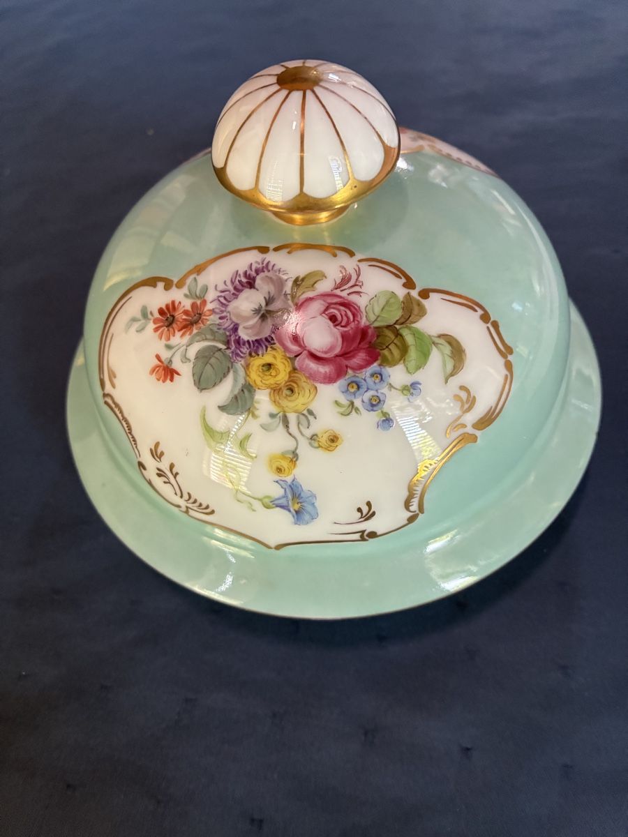 Thomas Vase & Récipients: Antike Deckelvase mit Blumenmalerei  – D'occasion à Dornach par Rosengarten 2