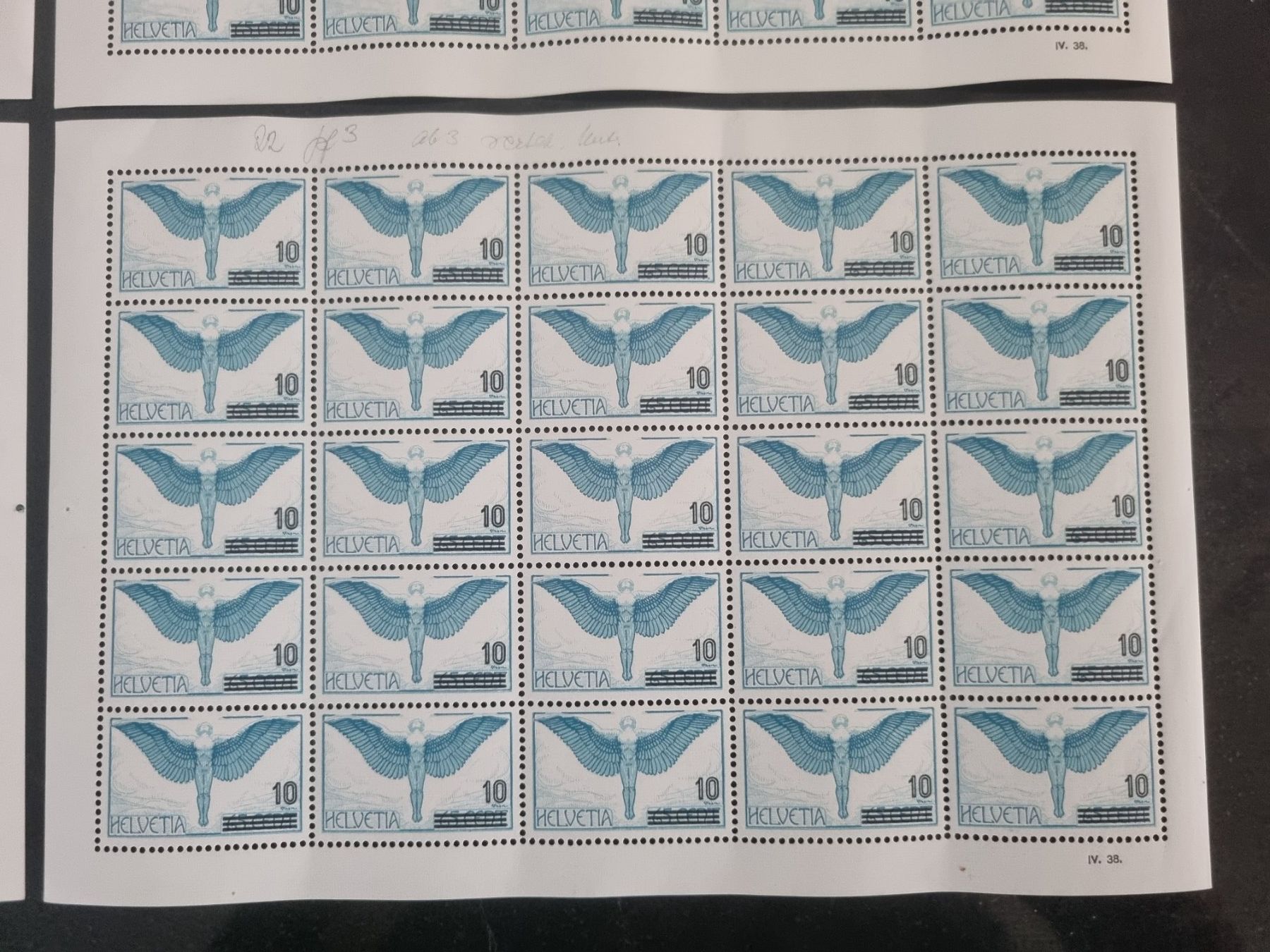 Tutti i francobolli: 4 Bogen Flugpost Nr. F22 mit Plattenfehler, postrisch ** – Nuovo (secondo la descrizione) da Gümligen venduto da Geniusbuy 4