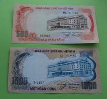 Süd-Vietnam: 500 und 1000 Dong  1972, UNZ.