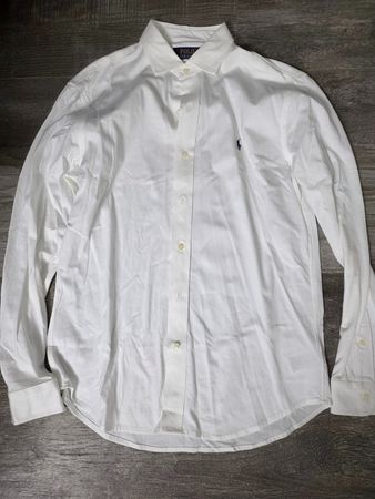Polo Ralph Lauren Jersey Spread-Collar Shirt M weiss