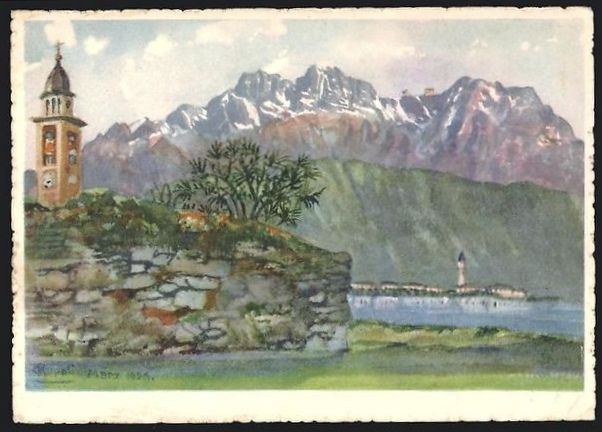 Cartoline postali: Melide, Ortspartie mit dem Monte Generos – Usato da Berlin venduto da bartko-reher