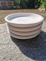 4er Set weisse Untersetzer für Blumentöpfe,Ton, 20cm, neu