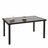 Poly-Rattan Gartentisch 120x75cm schwarz