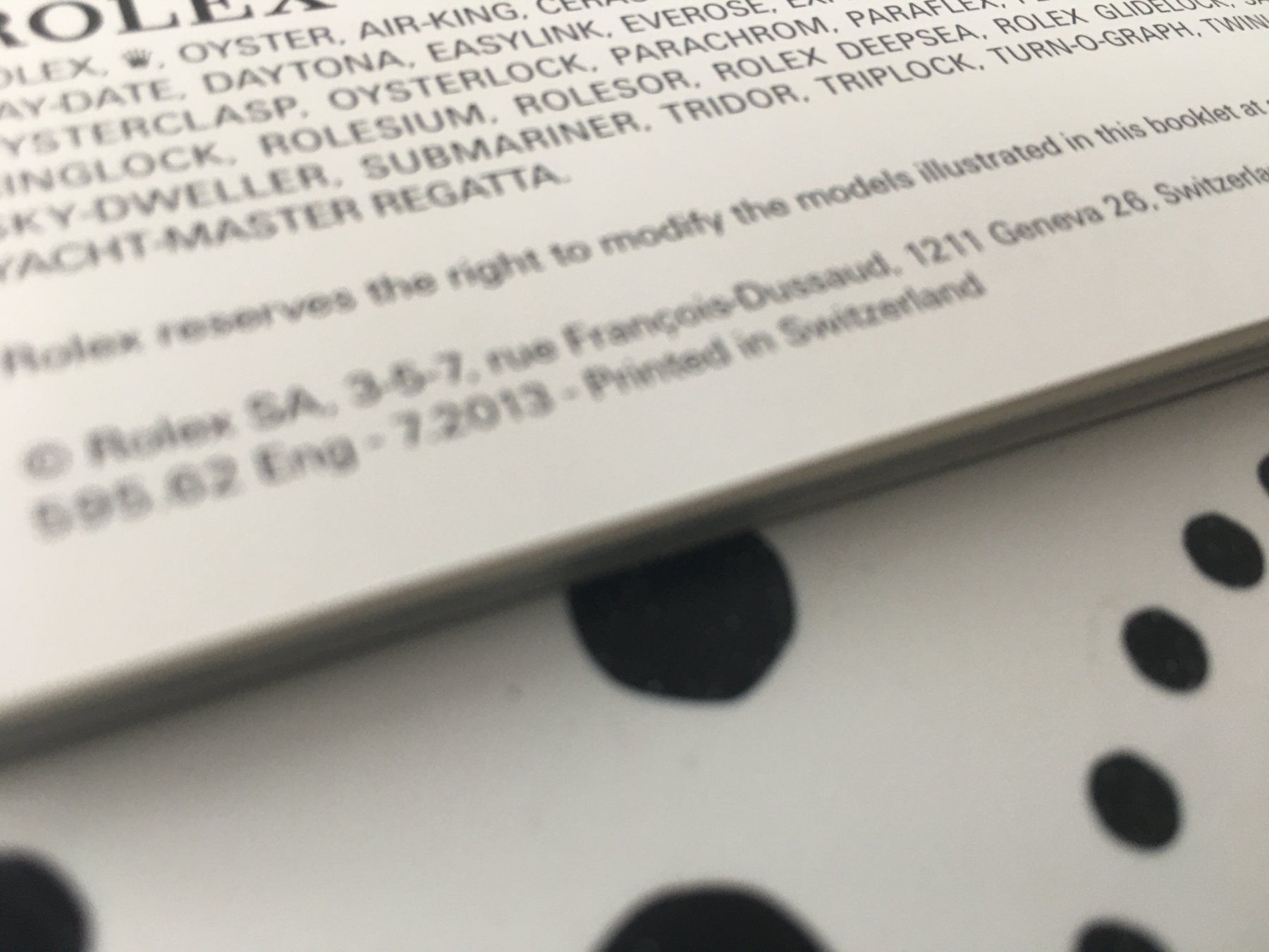 Rolex Documenti: ROLEX SUBMARINER OPERATING INSTRUCTIONS - ENG 2013 !!! – Usato da Epalinges venduto da dream-watch 7