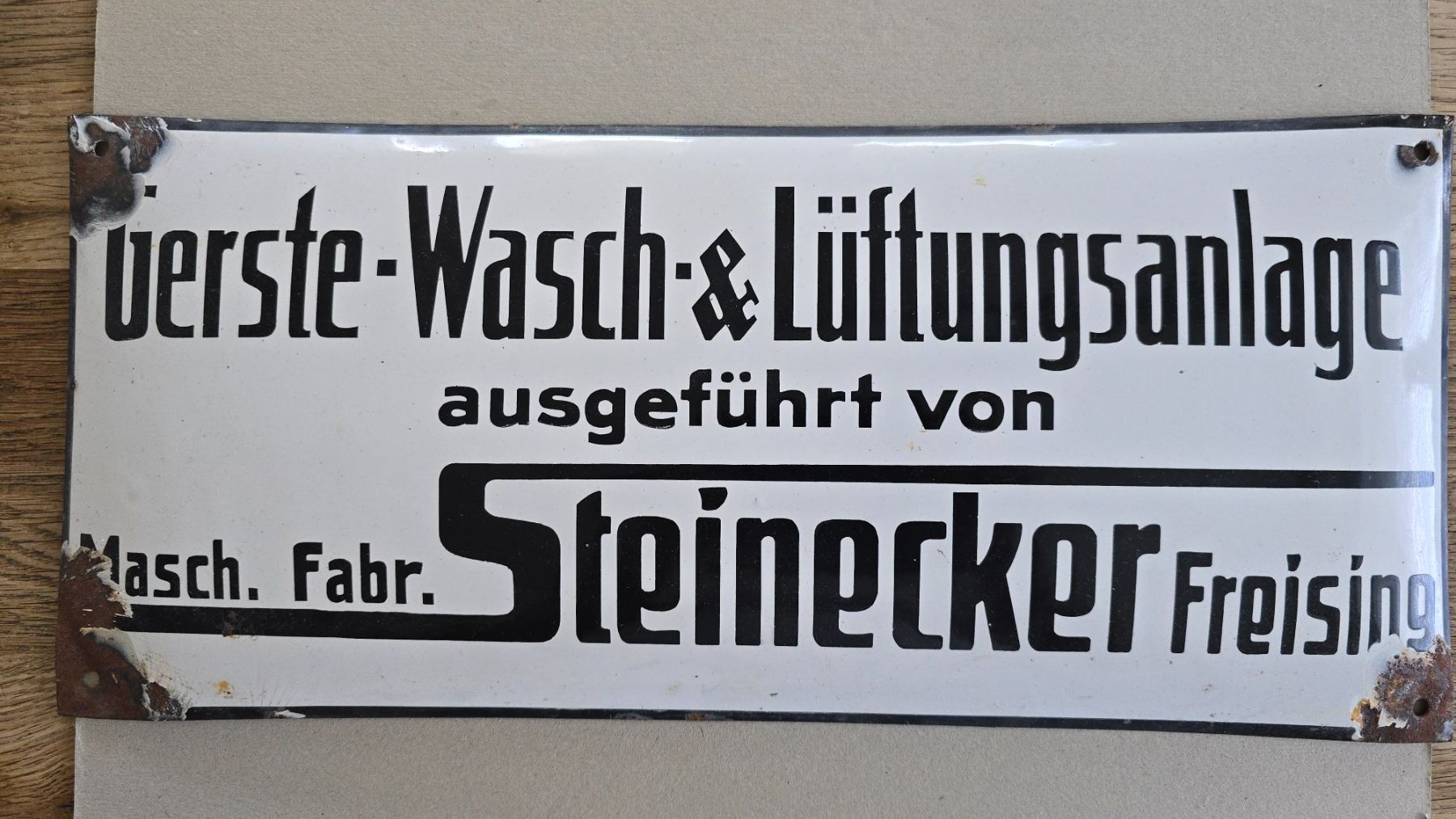 Insegne: Werbeschild der Firma Steinecker Freising – Usato da Schwyz venduto da Danyclau