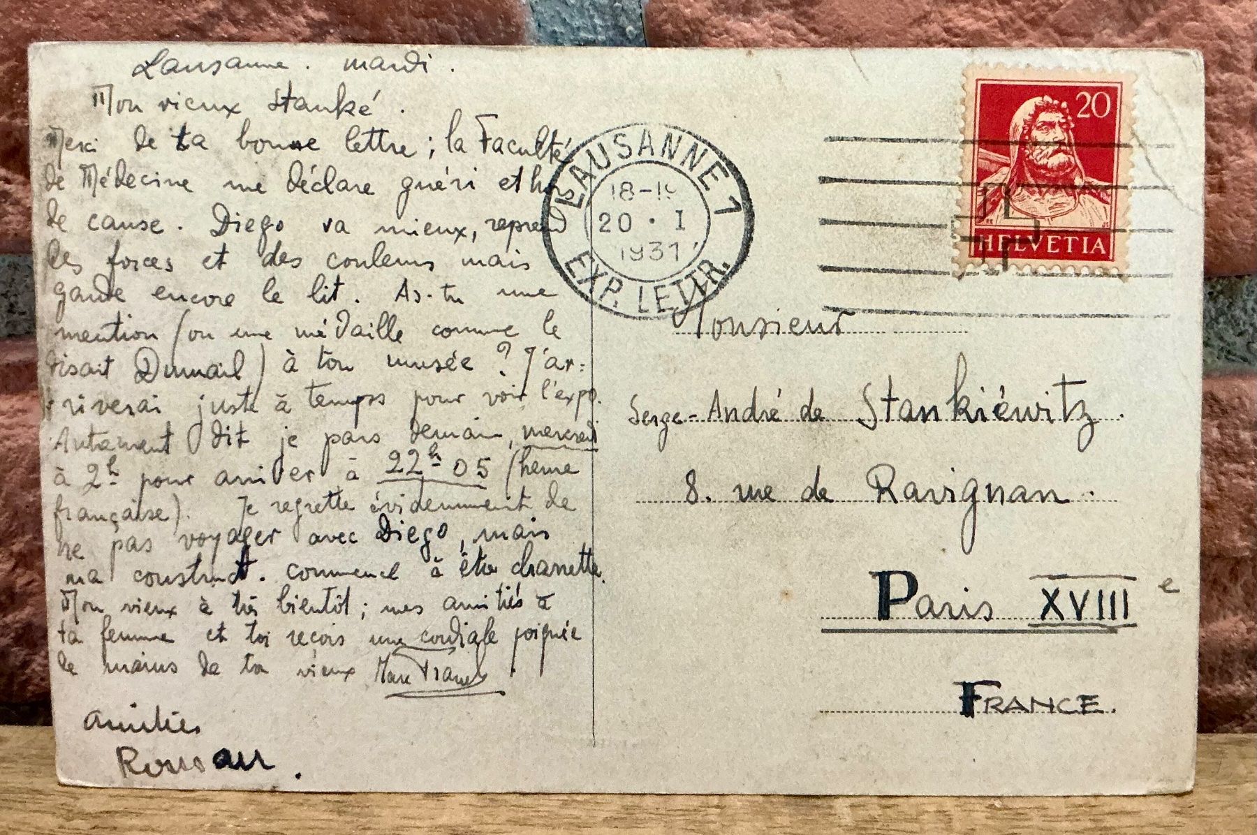 Ansichtskarten: 1931 - OUCHY - Lausanne – Gebraucht aus Root von ENGLAND-TREASURES 2