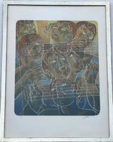 Hans Erni 5 Sänger Lithographie 99/150 gerahmt guter Zustand