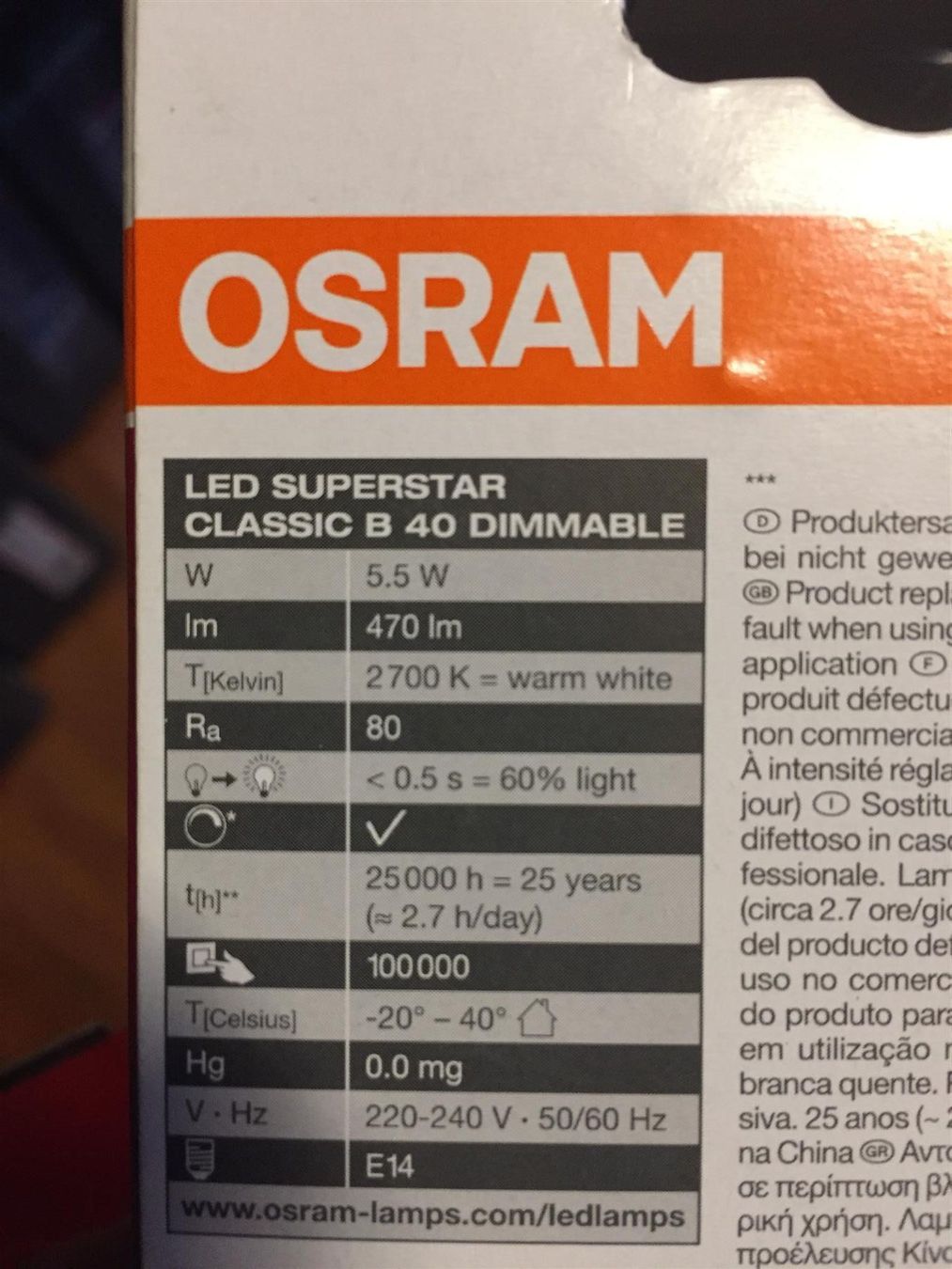 Lampadine & Illuminazione: LED Osram B40,E14,dimmbar,Fr827-364 – Nuovo e nell'imballaggio originale da Recherswil venduto da paulchen09 3