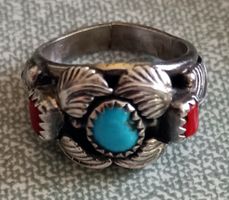 Vintage Silberring Navajo USA Maker RB