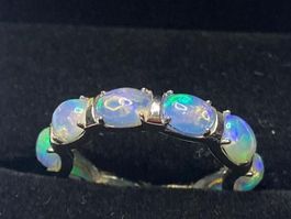 Opal Allianz Ring, Silber 925. Grösse 53/16 mm. Neu!