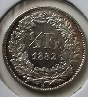 50 Rappen 1882 Silber Unu Stgl