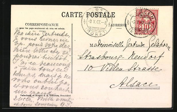 Cartoline postali: AK Morat, Gd. Rue, 1907 – Usato da Berlin venduto da bartko-reher 1