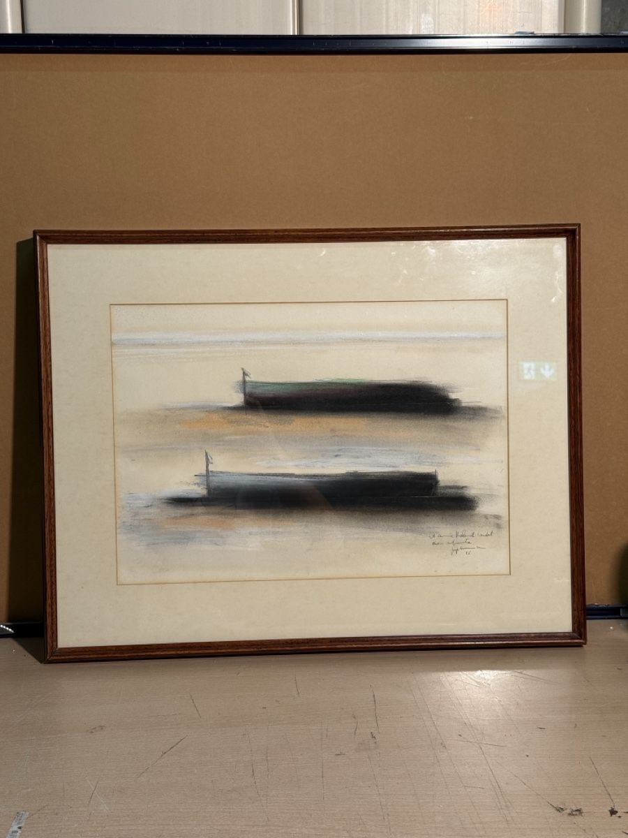 Dipinti: Abstract Framed Art watercolour/crayon – Usato da Lausanne venduto da vas_cdb2