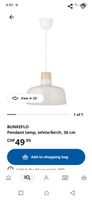 BUNKEFLO Pendant lamp white birch 36 cm - never opened