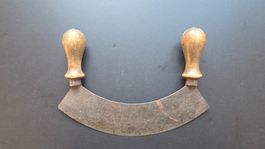 Wiegemesser / Kräutermesser mit Holzgriffen – Vintage