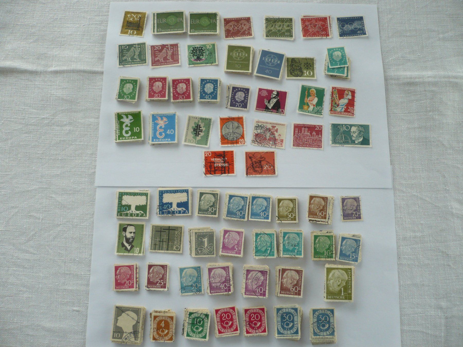 Alle Briefmarken: BRD 1952 - 1960 ca. 500 Doubletten – Gebraucht aus Zürich von saltandpepper008