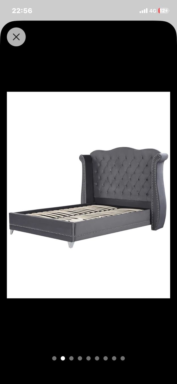 Lits: Bett mit Lattenrost 160 x 200 cm Grau – D'occasion à Schattdorf par wal_5l5t 1