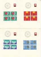 SBK 449 - 452 im 4er-Block auf PTT-Faltblatt mit ET
