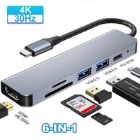USB C Hub 6 in 1 HDMI 4K USB 3.0 Micro SD TV Macbook Laptop