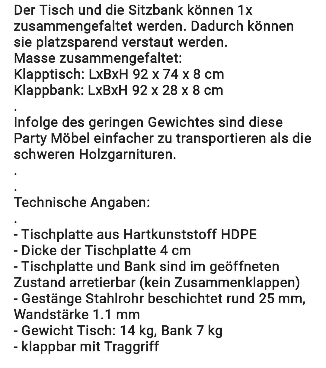 Set di tavolo e panche: Festbank Garnitur weiss – Nuovo (secondo la descrizione) da Wabern venduto da jnk7 6