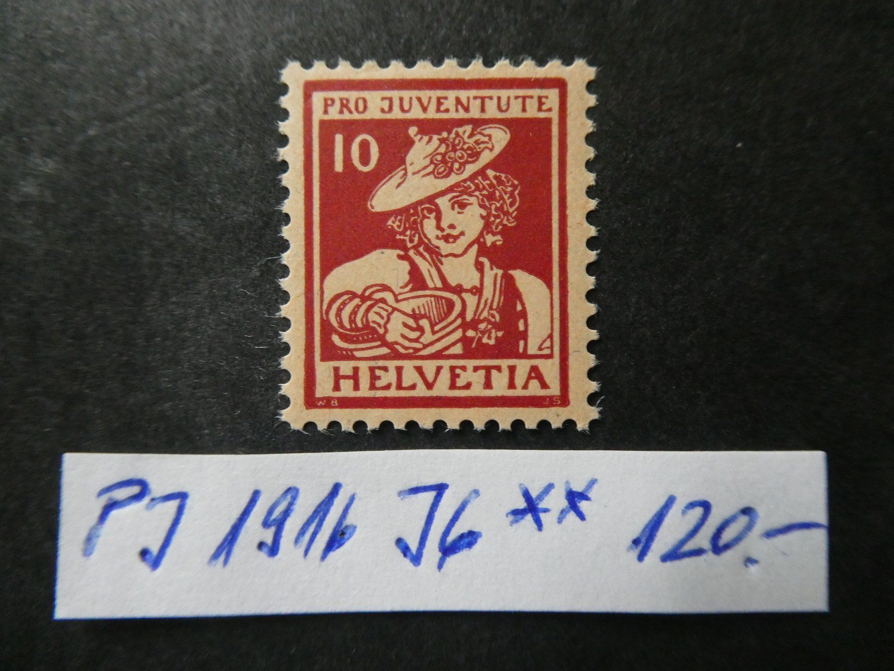 Tutti i francobolli: Pro Juventute 1916 Nr. J6 postfrisch – Usato da Lausen venduto da Herbamare01