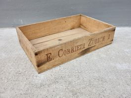 kleine alte Holzkiste Kiste FRÜCHTE E. CORRIERI ZÜRICH