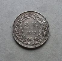++ 2.- Franken 1863, gute Erhaltung
