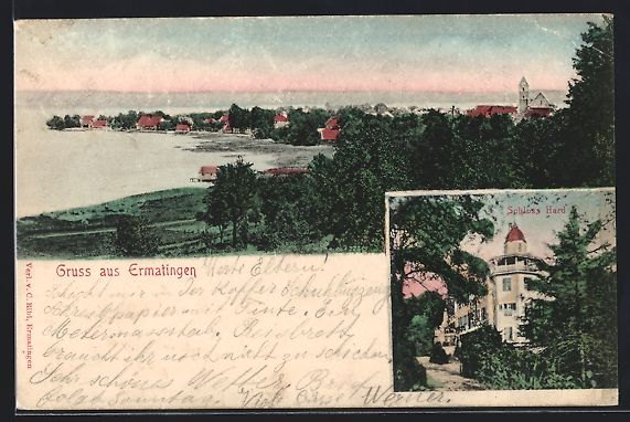 Cartoline postali: AK Ermatingen, Schloss Hard, Uferpartie – Usato da Berlin venduto da bartko-reher