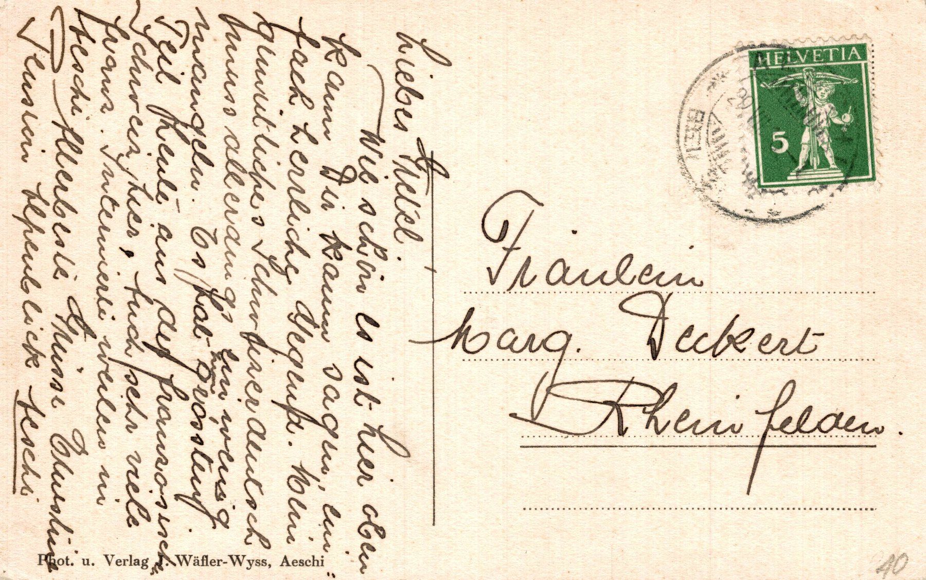 Ansichtskarten: Aeschi - Chalet – Gebraucht aus Bronschhofen von Astore 1
