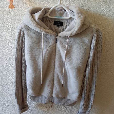 Monari Strickjacke mit Fake Fur Gr. 34 - Kuschelig warm!