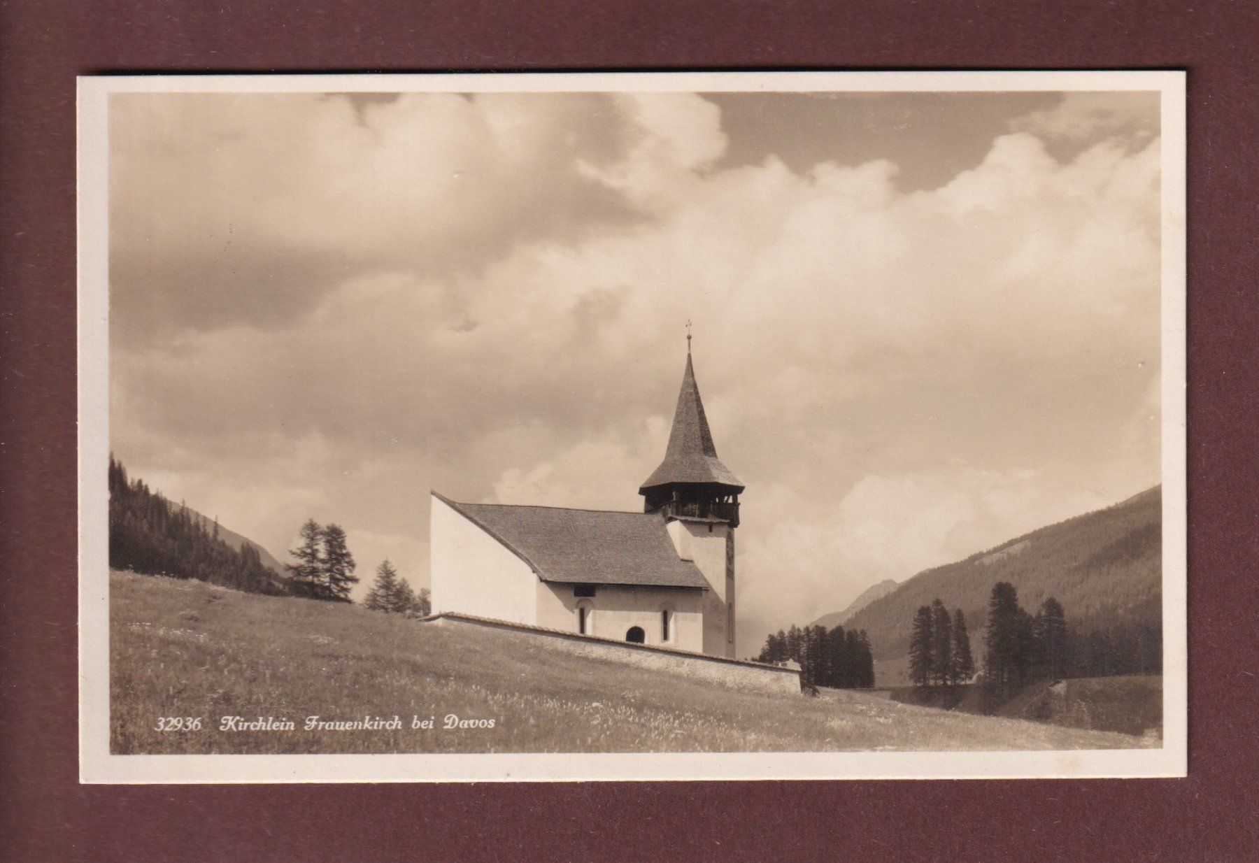Cartoline postali: FRAUENKIRCH bei Davos - Kirchlein – Usato da Pully venduto da nicecards-shop