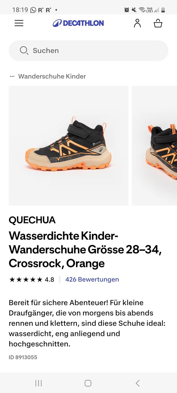 Decathlon Scarpe per ragazzi: Quechua Wasserdichte Kinder Wanderschuhe Grösse 30 orange – Usato da Ettingen venduto da Guggerin 3